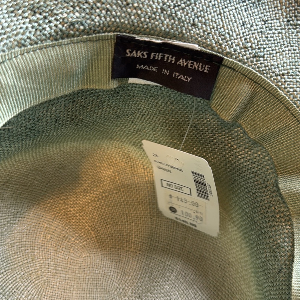 Vintage SAKS 5th AVENUE Light Green Hat NWT - Picture 4 of 9